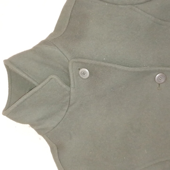 L.L.Bean Classic Lambswool Polo Coat, Three-Quarter Green Women Size 20 Petite - Picture 9 of 16